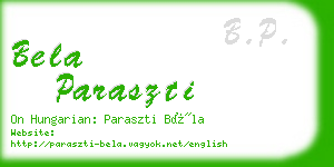 bela paraszti business card